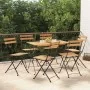 Sillas cafetería plegables 6 uds acero y madera maciza de teca de , Sillas de jardín - Ref: Foro24-3152110, Precio: 263,61 €,...