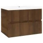 Mueble de baño con lavabo madera contrachapada marrón roble by , bathroom vanities - Ref: Foro24-3152869, Price: 159,89 €, Di...