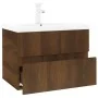 Mueble de baño con lavabo madera contrachapada marrón roble by , bathroom vanities - Ref: Foro24-3152869, Price: 159,89 €, Di...