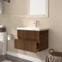 Mueble de baño con lavabo madera contrachapada marrón roble by , bathroom vanities - Ref: Foro24-3152869, Price: 159,89 €, Di...