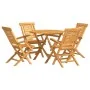 Juego de comedor para jardín 5 piezas madera maciza de teca de , Conjuntos de jardín - Ref: Foro24-3155026, Precio: 437,29 €,...