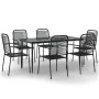 Juego de comedor jardín 7 pzas acero y cuerda de algodón negro von , Gartensets - Ref: Foro24-3156541, Preis: 446,54 €, Rabat...