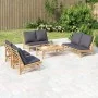 Set de muebles de jardín 5 piezas bambú con cojines gris oscuro by , Garden sets - Ref: Foro24-3156484, Price: 637,86 €, Disc...