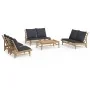 Set de muebles de jardín 5 piezas bambú con cojines gris oscuro by , Garden sets - Ref: Foro24-3156484, Price: 637,86 €, Disc...