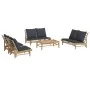 Set de muebles de jardín 5 piezas bambú con cojines gris oscuro by , Garden sets - Ref: Foro24-3156484, Price: 637,86 €, Disc...