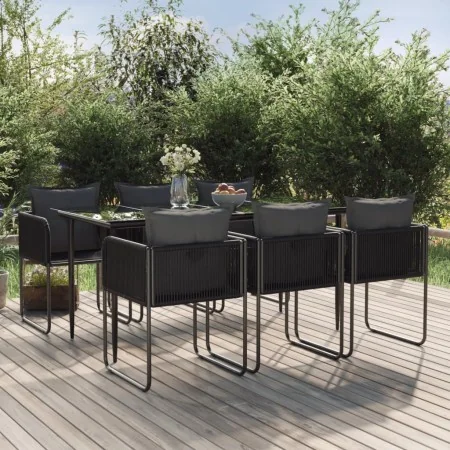 Juego de comedor para jardín 7 piezas negro de , Conjuntos de jardín - Ref: Foro24-3156501, Precio: 550,88 €, Descuento: %