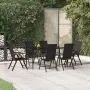 Juego de comedor de jardín 7 piezas ratán sintético negro by , Garden sets - Ref: Foro24-3156517, Price: 531,55 €, Discount: %