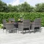 Juego de comedor de jardín 7 piezas con cojines gris y negro von , Gartensets - Ref: Foro24-3156645, Preis: 506,82 €, Rabatt: %