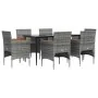 Juego de comedor de jardín 7 piezas con cojines gris y negro von , Gartensets - Ref: Foro24-3156645, Preis: 506,82 €, Rabatt: %