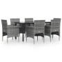 Juego de comedor de jardín 7 piezas con cojines gris y negro von , Gartensets - Ref: Foro24-3156605, Preis: 510,49 €, Rabatt: %