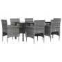 Juego de comedor de jardín 7 piezas con cojines gris y negro von , Gartensets - Ref: Foro24-3156605, Preis: 510,49 €, Rabatt: %