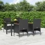 Juego de comedor de jardín 5 piezas con cojines negro de , Conjuntos de jardín - Ref: Foro24-3156632, Precio: 364,54 €, Descu...