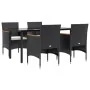 Juego de comedor de jardín 5 piezas con cojines negro de , Conjuntos de jardín - Ref: Foro24-3156632, Precio: 364,54 €, Descu...