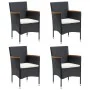 Juego de comedor de jardín 5 piezas con cojines negro de , Conjuntos de jardín - Ref: Foro24-3156632, Precio: 364,54 €, Descu...