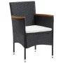 Juego de comedor de jardín 5 piezas con cojines negro de , Conjuntos de jardín - Ref: Foro24-3156632, Precio: 364,54 €, Descu...