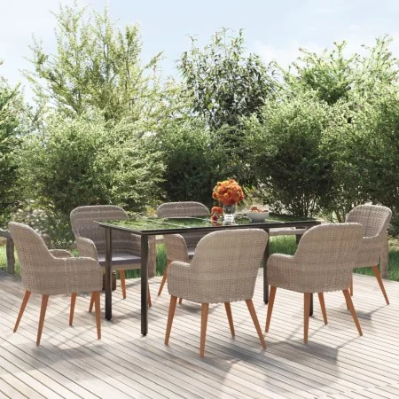 Juego de comedor para jardín 7 piezas con cojines marrón von , Gartensets - Ref: Foro24-3156723, Preis: 845,64 €, Rabatt: %