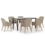Juego de comedor para jardín 7 piezas con cojines marrón von , Gartensets - Ref: Foro24-3156723, Preis: 845,64 €, Rabatt: %