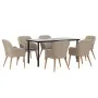 Juego de comedor para jardín 7 piezas con cojines marrón von , Gartensets - Ref: Foro24-3156723, Preis: 845,64 €, Rabatt: %