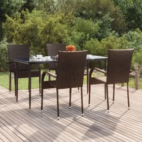 Juego de comedor de jardín 5 piezas ratán sintético marrón by , Garden sets - Ref: Foro24-3156672, Price: 361,03 €, Discount: %