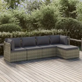 Set de muebles de jardín 5 pzas y cojines ratán sintético gris von , Gartensets - Ref: Foro24-3157319, Preis: 452,70 €, Rabat...