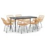Juego de comedor de jardín 7 piezas ratán sintético by , Garden sets - Ref: Foro24-3157849, Price: 577,65 €, Discount: %