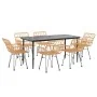 Juego de comedor de jardín 7 piezas ratán sintético by , Garden sets - Ref: Foro24-3157849, Price: 577,65 €, Discount: %