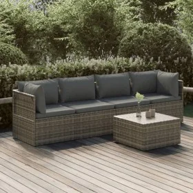 Set de muebles de jardín 5 pzas y cojines ratán sintético gris by , Garden sets - Ref: Foro24-3157367, Price: 452,70 €, Disco...