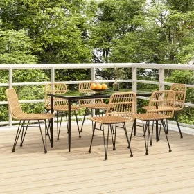 Juego de comedor de jardín 7 piezas ratán sintético by , Garden sets - Ref: Foro24-3157877, Price: 581,16 €, Discount: %