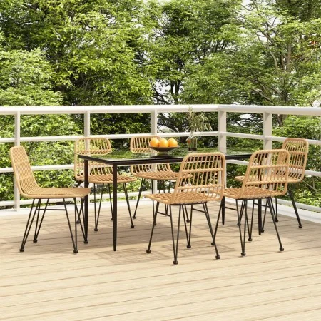 Juego de comedor de jardín 7 piezas ratán sintético de , Conjuntos de jardín - Ref: Foro24-3157877, Precio: 580,13 €, Descuen...