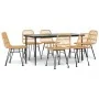 Juego de comedor de jardín 7 piezas ratán sintético de , Conjuntos de jardín - Ref: Foro24-3157877, Precio: 580,13 €, Descuen...