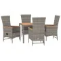 Set comedor de jardín 5 piezas con cojines ratán sintético gris von , Gartensets - Ref: Foro24-3157547, Preis: 588,46 €, Raba...
