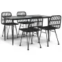 Juego de comedor de jardín 5 piezas ratán sintético negro de , Conjuntos de jardín - Ref: Foro24-3157882, Precio: 396,73 €, D...