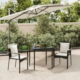 Set comedor de jardín 3 pzas con cojines ratán sintético negro von , Gartensets - Ref: Foro24-3185095, Preis: 203,07 €, Rabat...