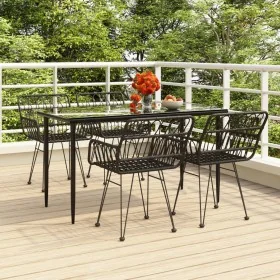Juego de comedor de jardín 5 piezas ratán sintético negro von , Gartensets - Ref: Foro24-3157854, Preis: 374,22 €, Rabatt: %