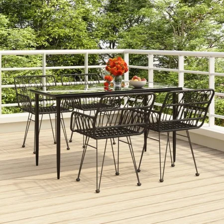 Juego de comedor de jardín 5 piezas ratán sintético negro de , Conjuntos de jardín - Ref: Foro24-3157854, Precio: 380,97 €, D...