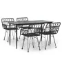 Juego de comedor de jardín 5 piezas ratán sintético negro de , Conjuntos de jardín - Ref: Foro24-3157854, Precio: 380,97 €, D...