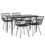 Juego de comedor de jardín 5 piezas ratán sintético negro de , Conjuntos de jardín - Ref: Foro24-3157854, Precio: 380,97 €, D...