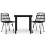 Juego de comedor de jardín 3 piezas ratán sintético negro de , Conjuntos de jardín - Ref: Foro24-3157894, Precio: 226,66 €, D...