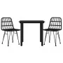 Juego de comedor de jardín 3 piezas ratán sintético negro de , Conjuntos de jardín - Ref: Foro24-3157894, Precio: 226,66 €, D...