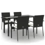 Set de muebles jardín 5 pzas con cojines ratán sintético negro von , Gartensets - Ref: Foro24-3185133, Preis: 393,23 €, Rabat...