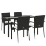 Set de muebles jardín 5 pzas con cojines ratán sintético negro von , Gartensets - Ref: Foro24-3185133, Preis: 393,23 €, Rabat...