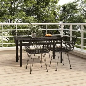 Juego de comedor de jardín 5 piezas ratán sintético negro by , Garden sets - Ref: Foro24-3157868, Price: 376,87 €, Discount: %