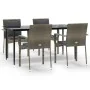 Set comedor jardín 5 pzas y cojines ratán sintético negro gris by , Garden sets - Ref: Foro24-3185104, Price: 425,02 €, Disco...