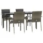 Set comedor jardín 5 pzas y cojines ratán sintético negro gris by , Garden sets - Ref: Foro24-3185104, Price: 425,02 €, Disco...
