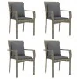 Set comedor jardín 5 pzas y cojines ratán sintético negro gris by , Garden sets - Ref: Foro24-3185104, Price: 425,02 €, Disco...