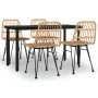 Juego de comedor de jardín 5 piezas ratán sintético by , Garden sets - Ref: Foro24-3157889, Price: 419,34 €, Discount: %
