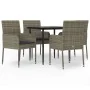 Set comedor jardín 5 pzas y cojines ratán sintético negro gris von , Gartensets - Ref: Foro24-3185150, Preis: 319,95 €, Rabat...