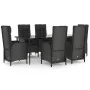 Set de comedor de jardín 7 pzas y cojines ratán sintético negro by , Garden sets - Ref: Foro24-3185173, Price: 1,00 €, Discou...