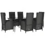 Set de comedor de jardín 7 pzas y cojines ratán sintético negro by , Garden sets - Ref: Foro24-3185173, Price: 1,00 €, Discou...