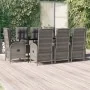 Set comedor jardín 9 pzas y cojines ratán sintético negro gris by , Garden sets - Ref: Foro24-3185184, Price: 1,00 €, Discoun...